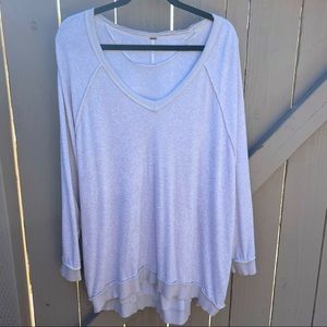 Free People Pullover Cream Terry Oversized Sweater